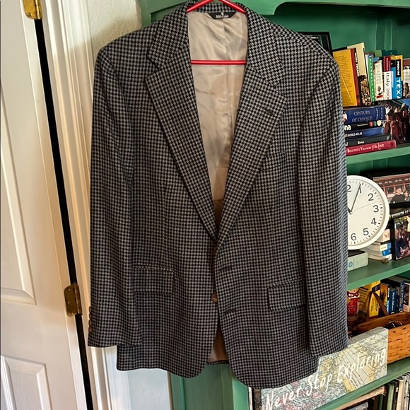 Nordstrom’s Ralph Lauren Brand Men's Black and White Wool Houndstooth Blazer - Picture 1 of 11